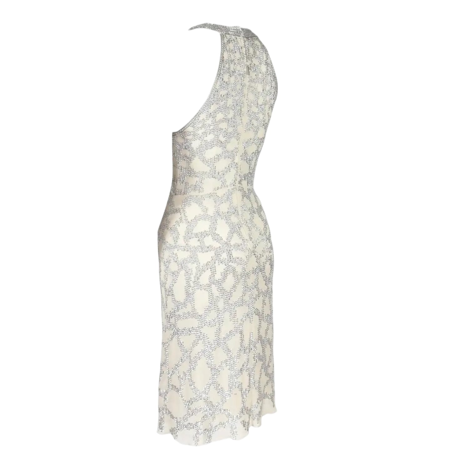 Vintage Roberto Cavalli SS 2006 Silk Plunging
Nekcline Keyhole
Embellished Dress