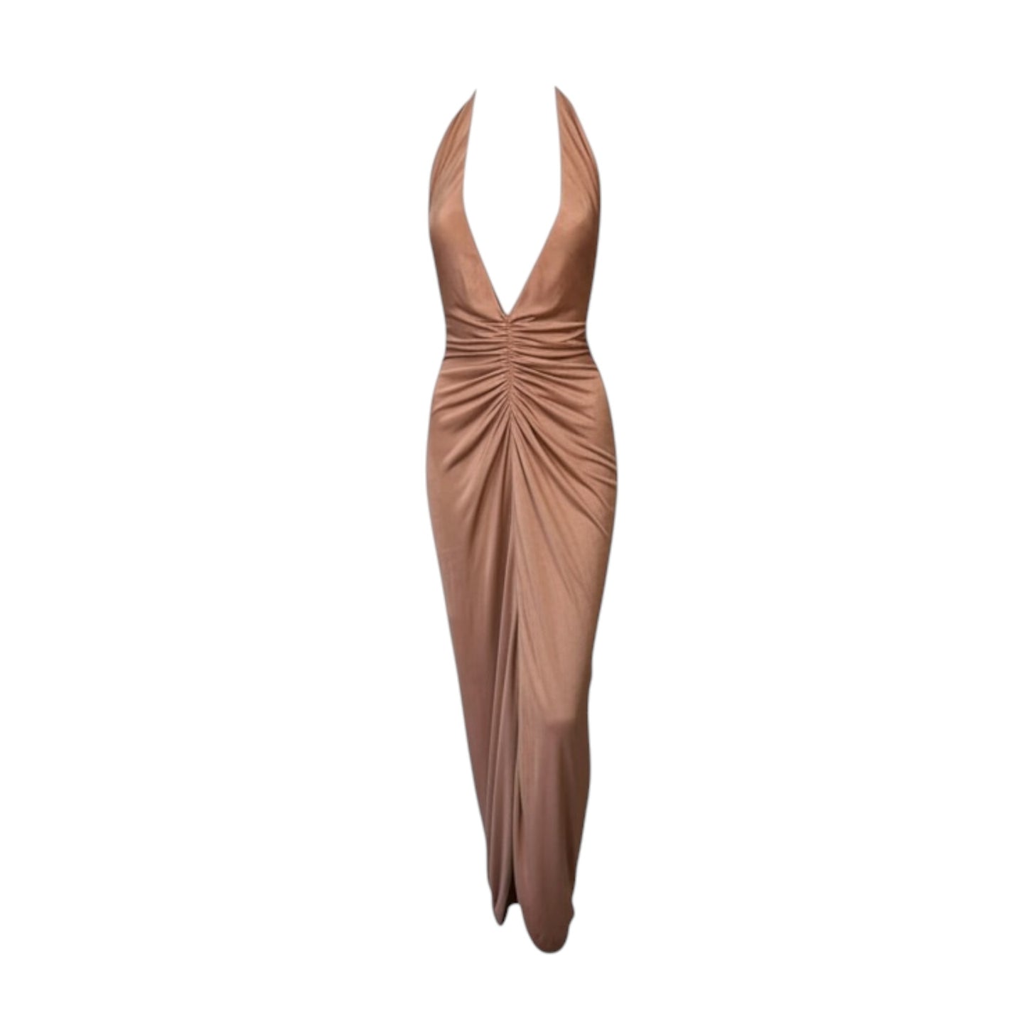 Versace vintage Spring 2005 Runway Ruched Silk Gown in size
