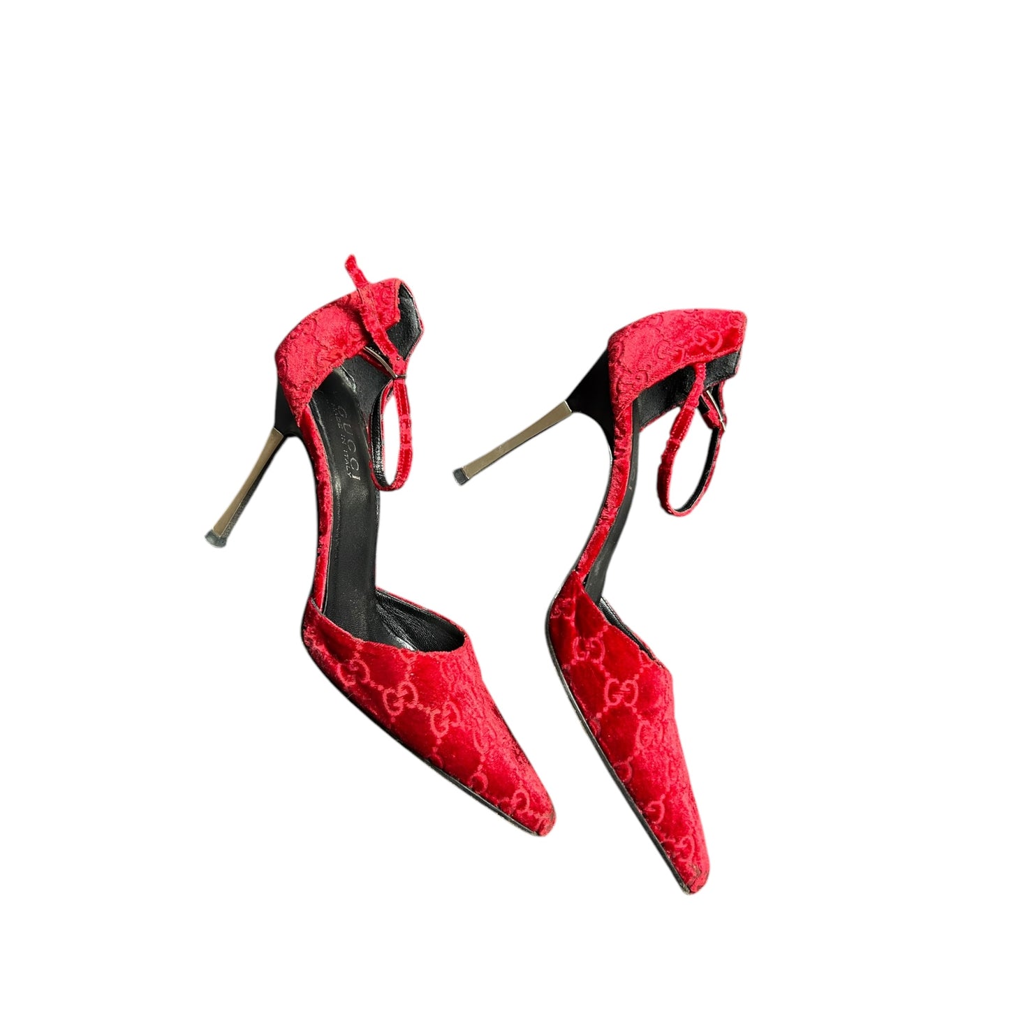 Vintage Gucci by Tom Ford FW 1997 GG monogram red heels / 38.5