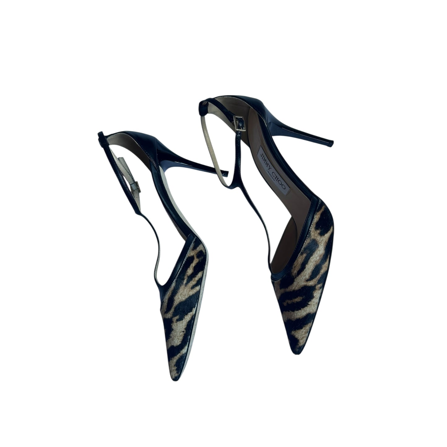 Vintage Jimmy Choo pony hair tiger print heels/ 38.5