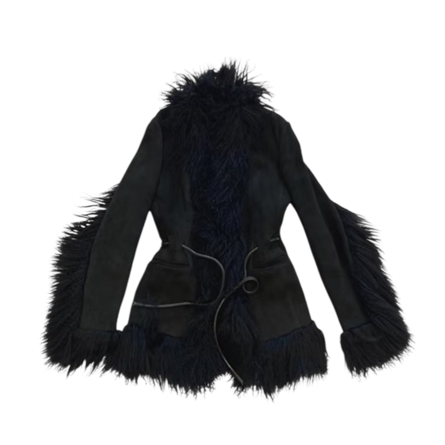 Gucci FW1999 Black Shearling Fur Trim Runway Coat – Tom Ford Era