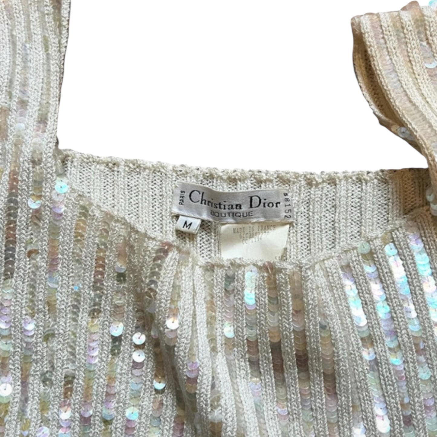 Vintage Christian Dior by John Galliano SS1997 Runway sequenced white top