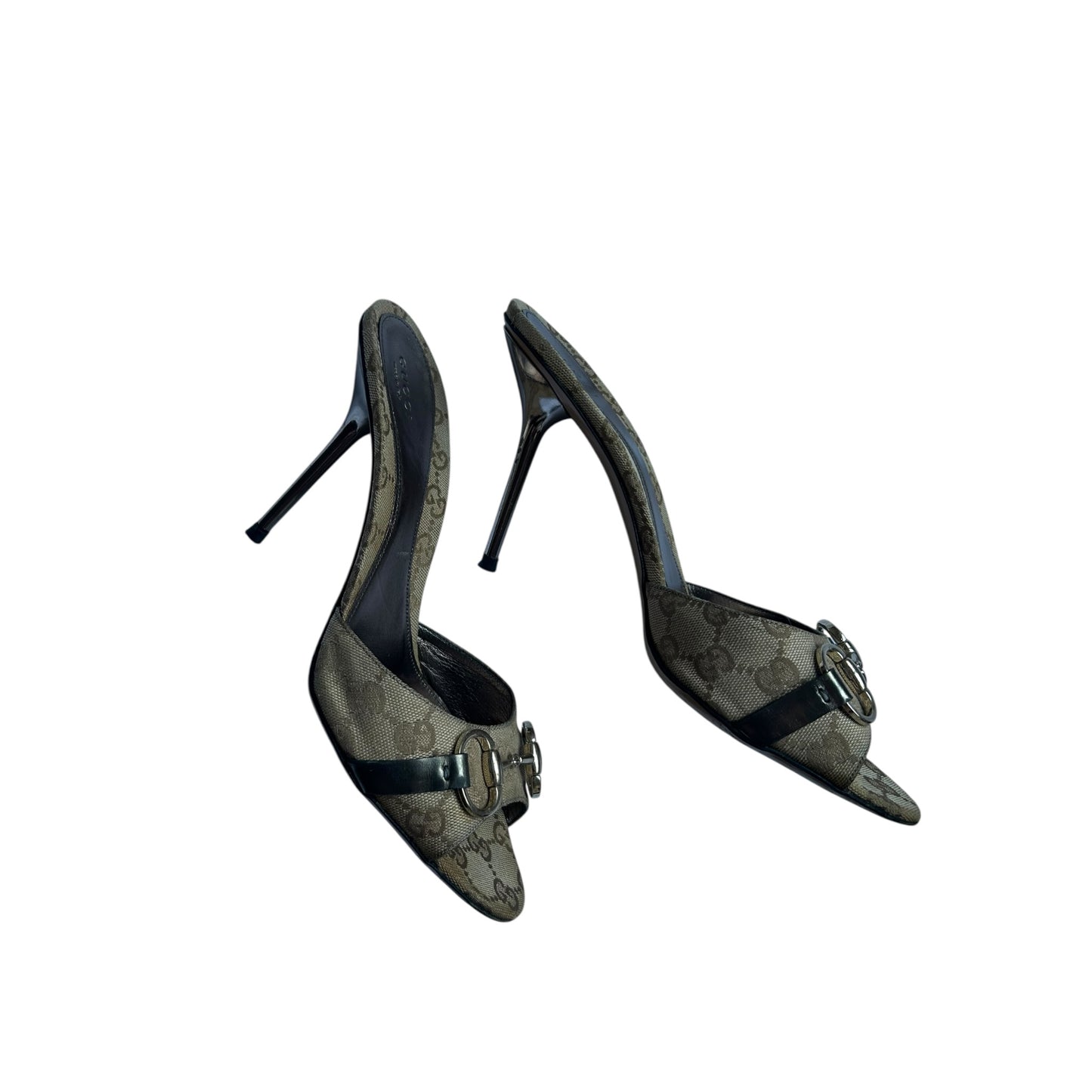 Vintage Gucci by Tom Ford monogram GG horse-bit mule heels / 41
