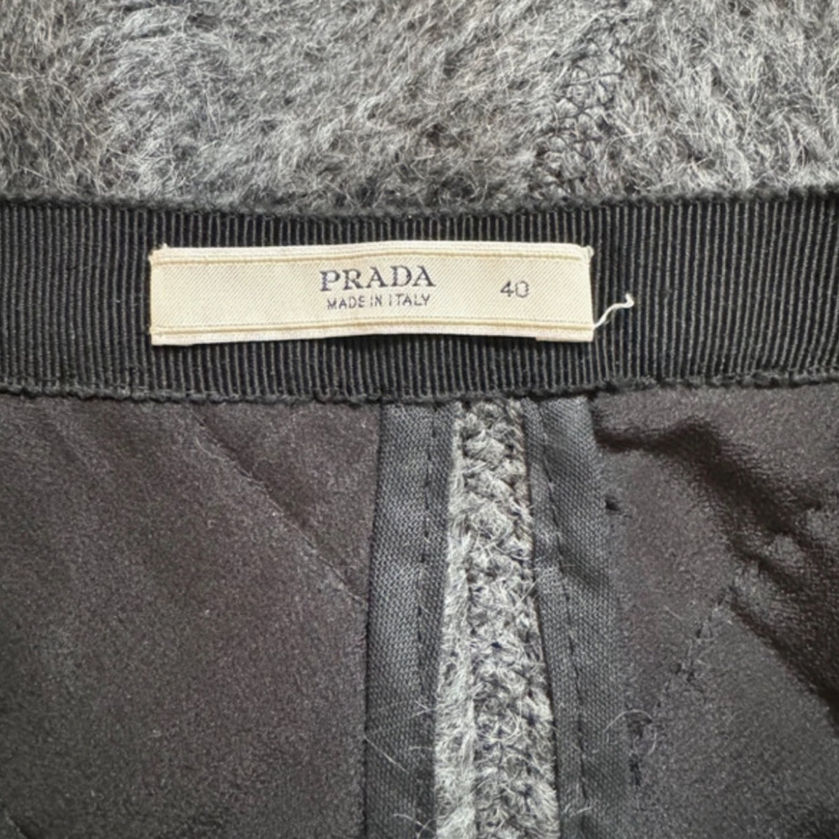 Vintage Prada mohair gray midi skirt