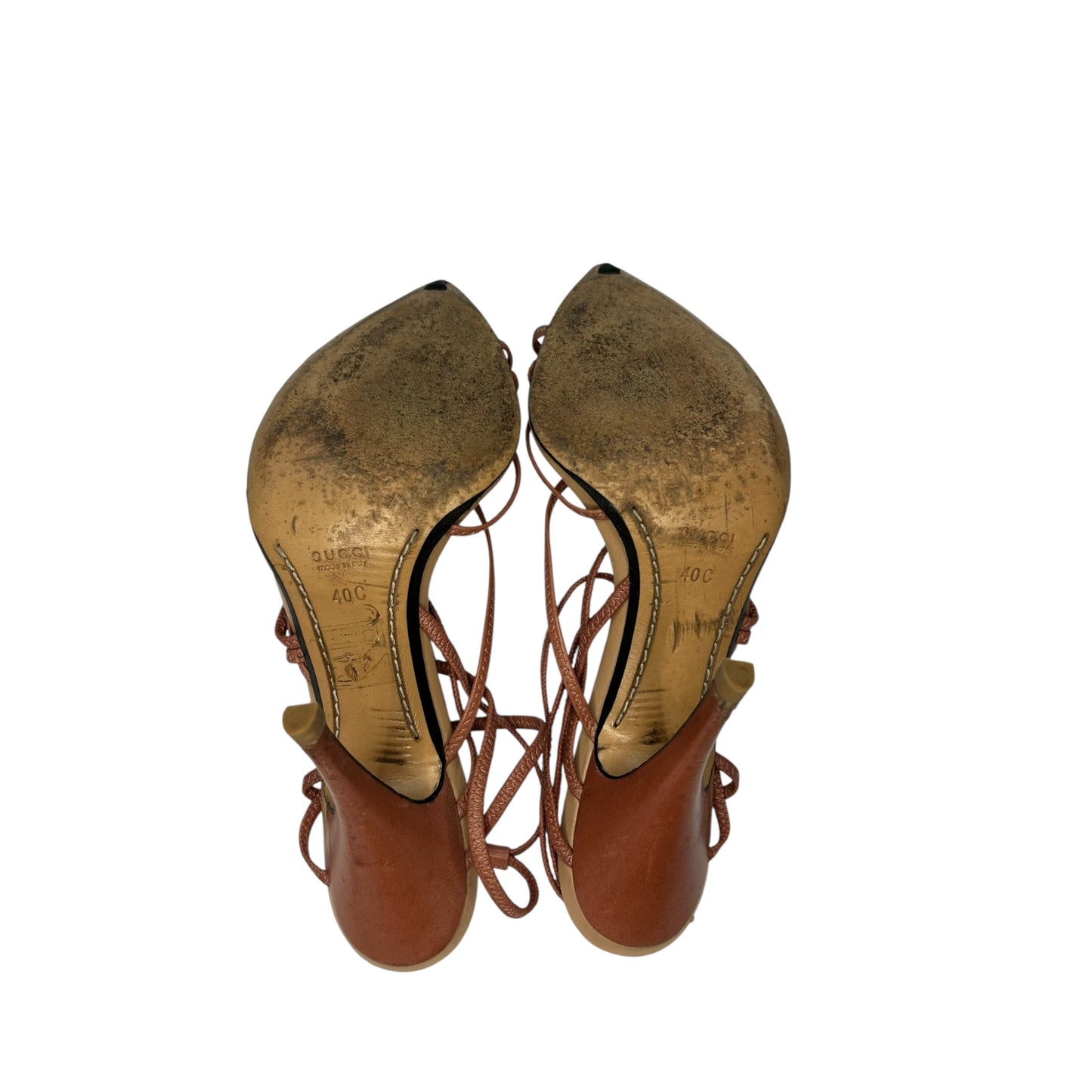 Vintage Gucci by Tom Ford strapped pink sandal heels / 40