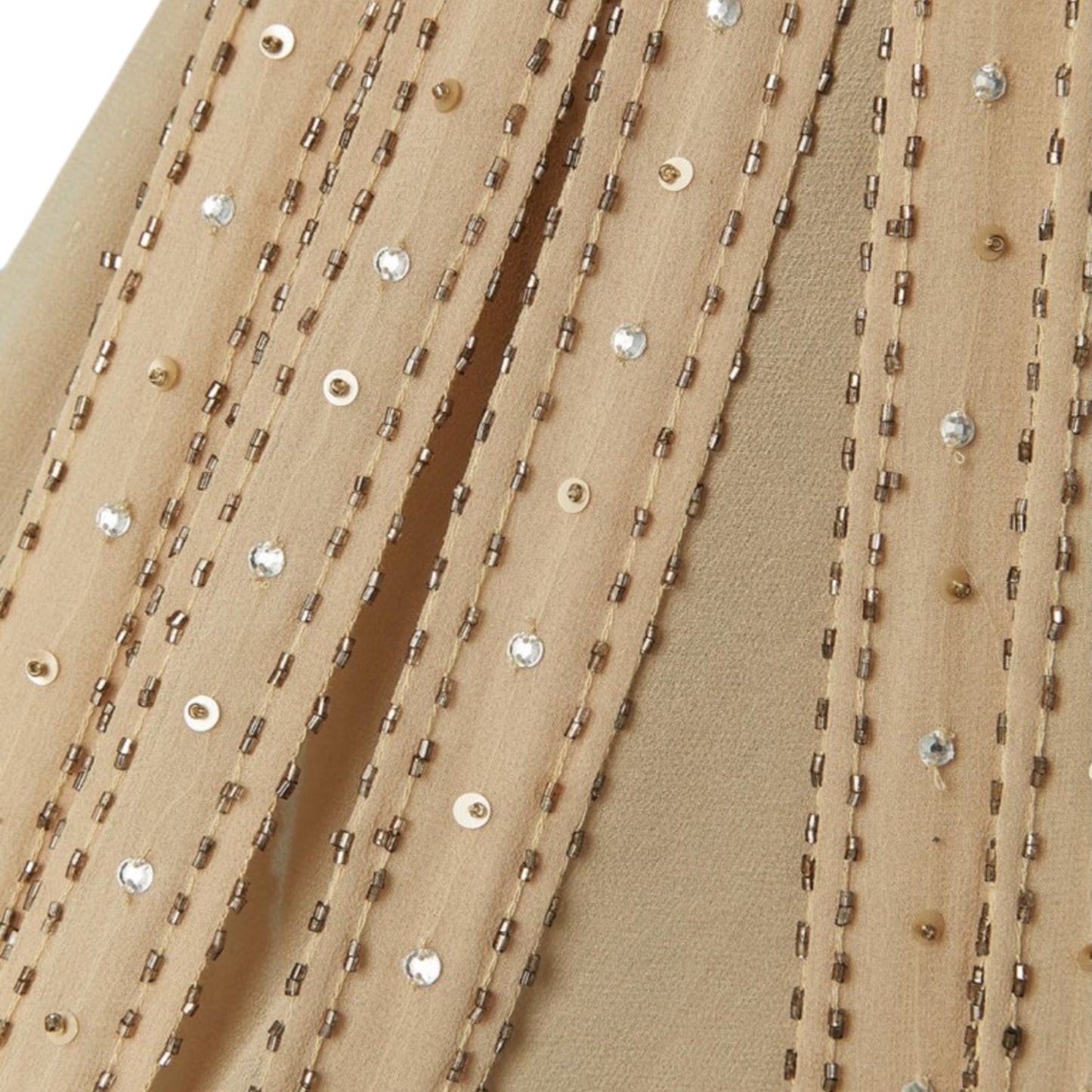 Vintage Versace beige silk beaded 90s dress