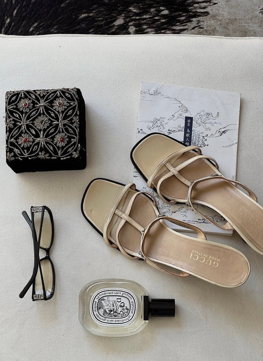 Vintage Gucci by Tom Ford ivory horse-bit mule heels /