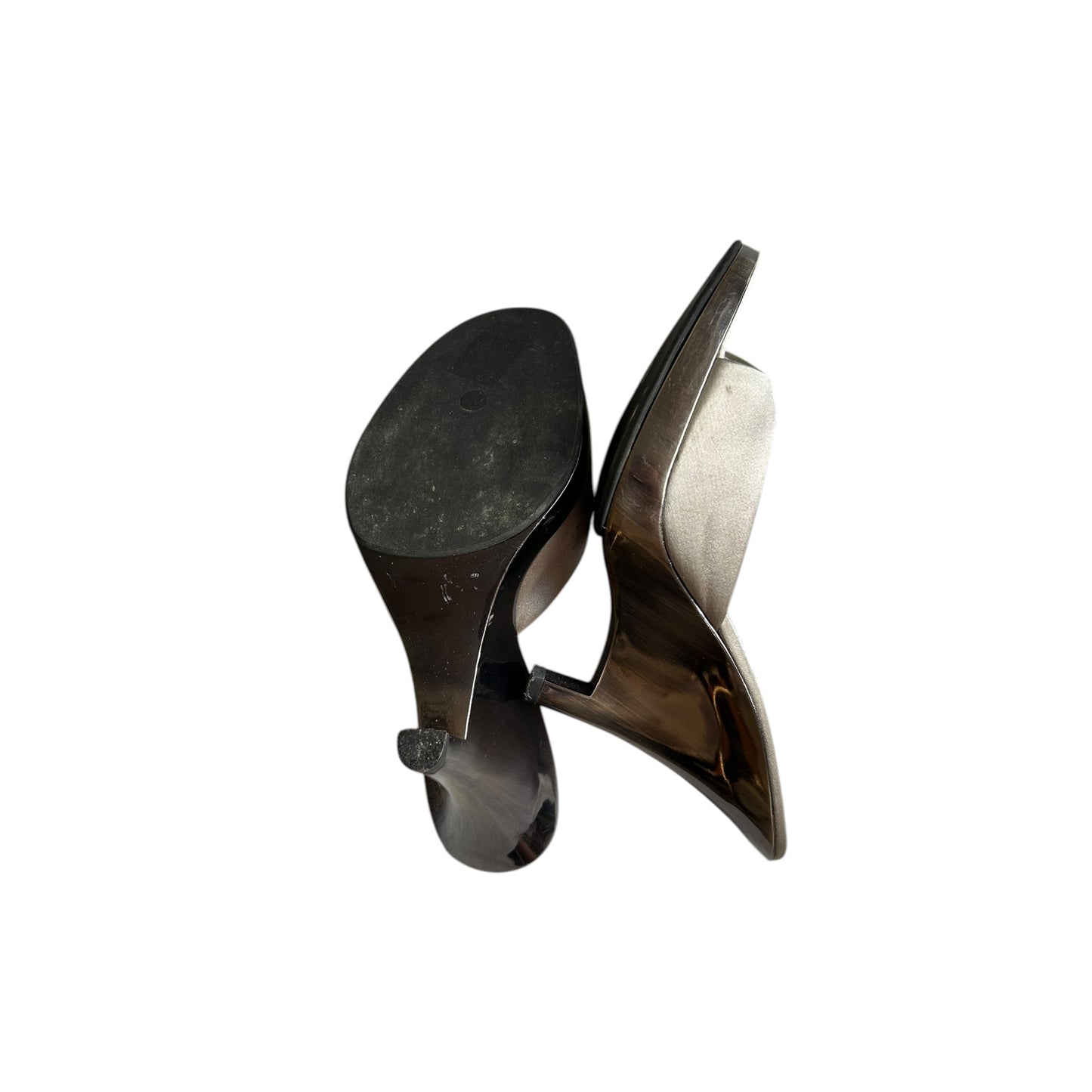 Vintage Prada SS1998 Plexiglass Runway metallic silver wedges / 35