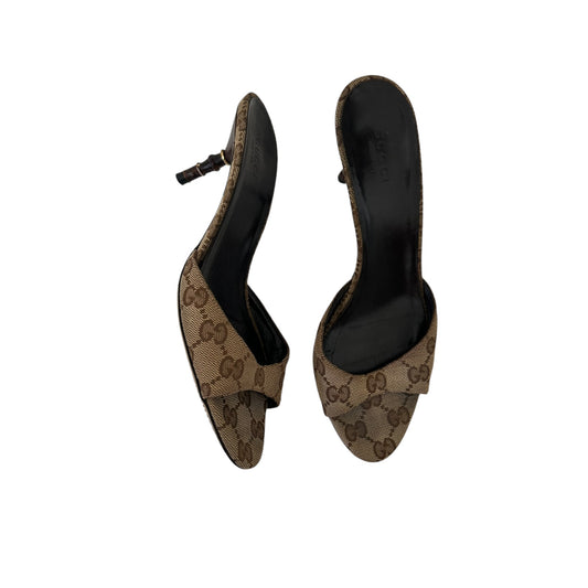 Vintage Gucci by Tom Ford monogram GG bamboo mule heels / 36