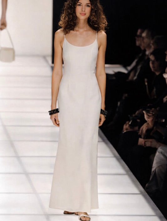 Vintage Armani Runway SS1996 silk ivory gown