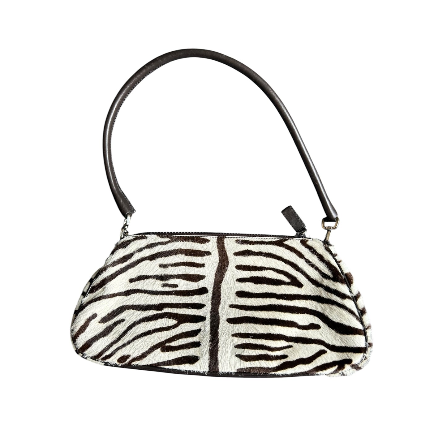 Vintage Prada pony hair zebra animal print shoulder bag