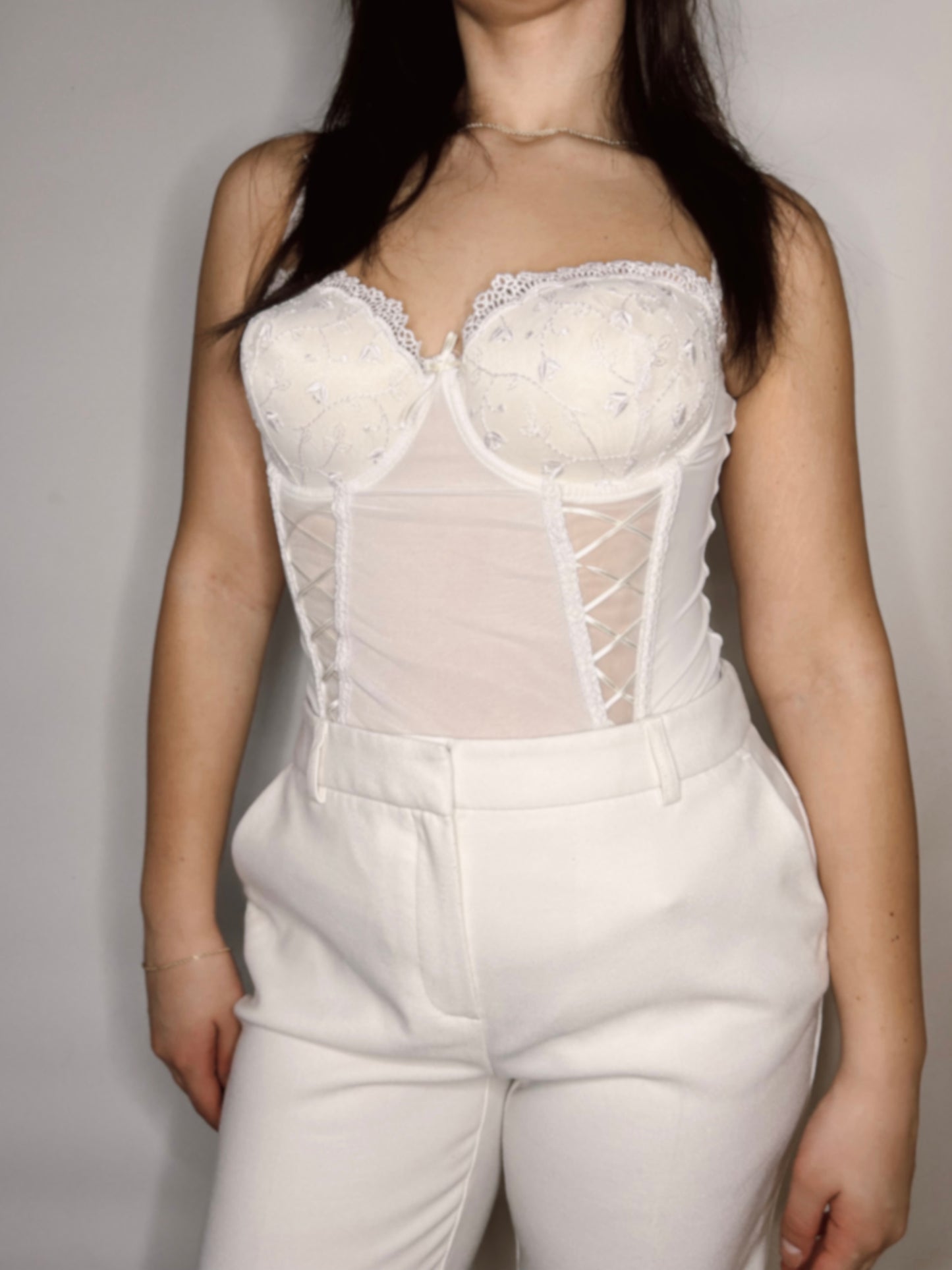 Vintage white corset top