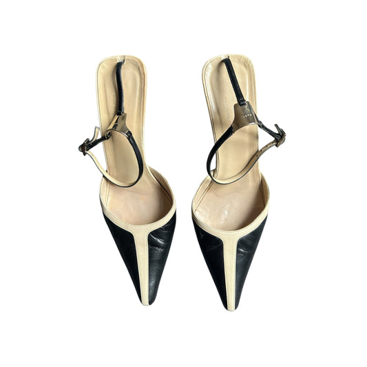 Vintage Gucci by Tom Ford two tone strap ankle heels / 40.5