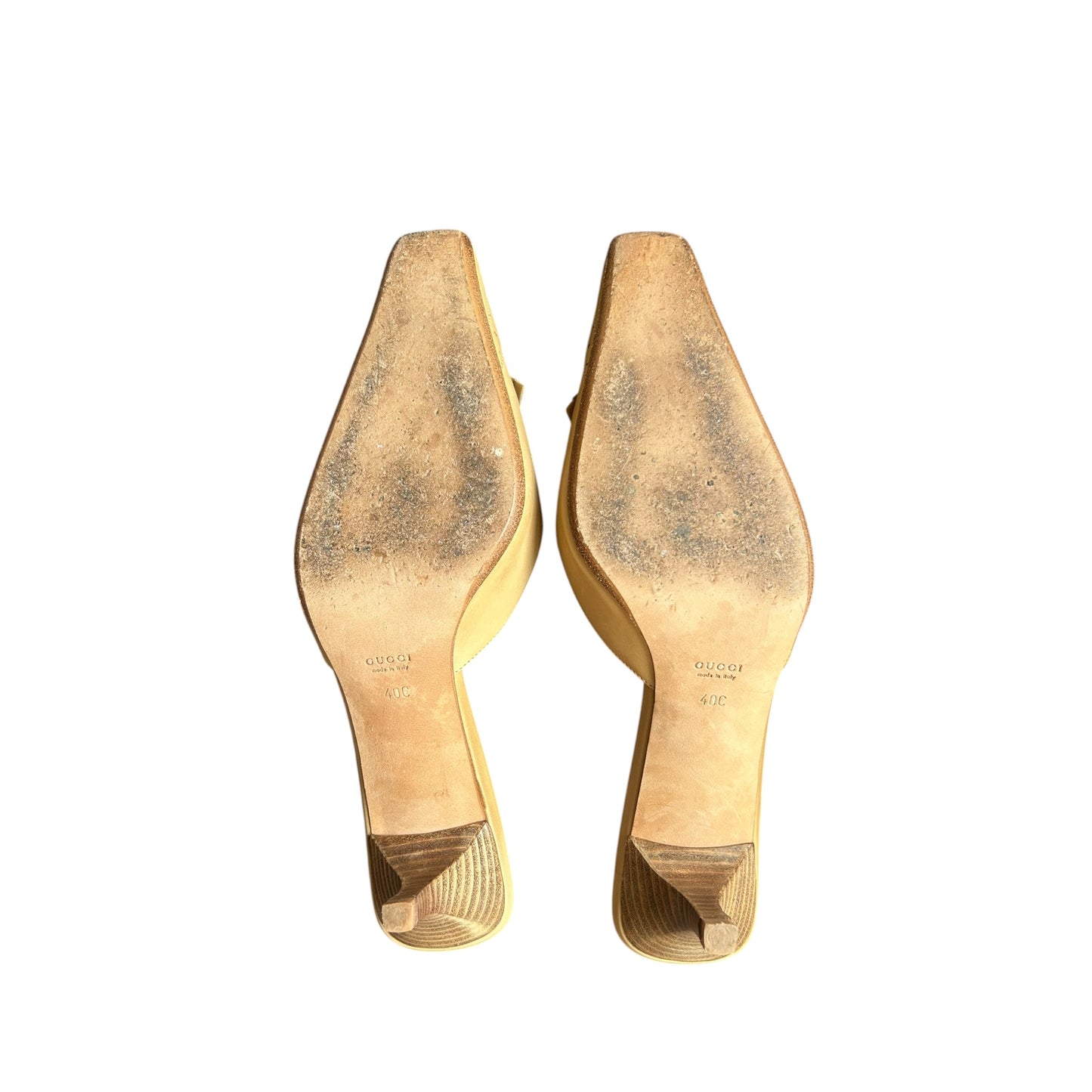 Vintage Gucci by Tom Ford tan mule heels / 40