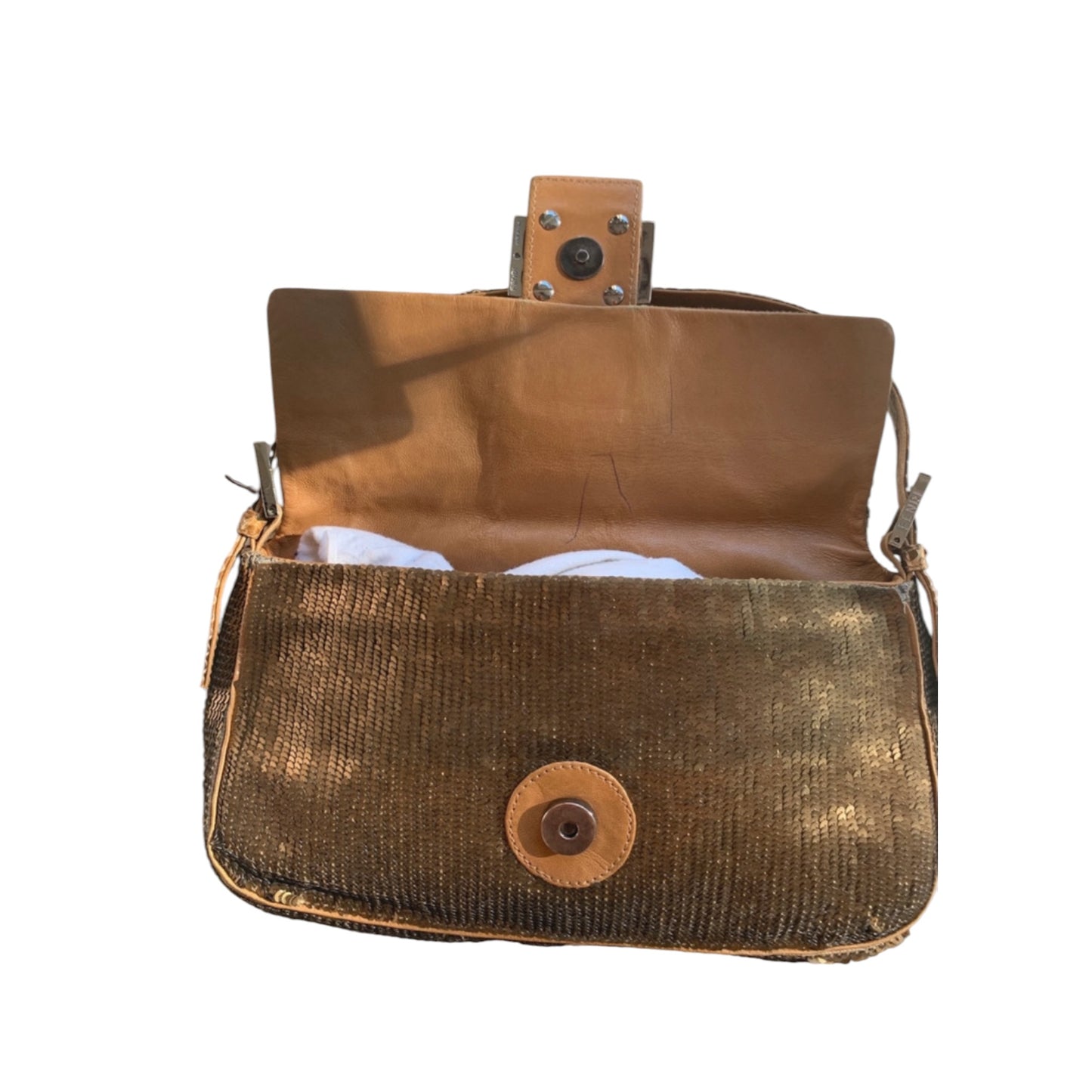 Vintage Fendi Baguette Gold Sequin Bag | Rare Fendi Shoulder Bag