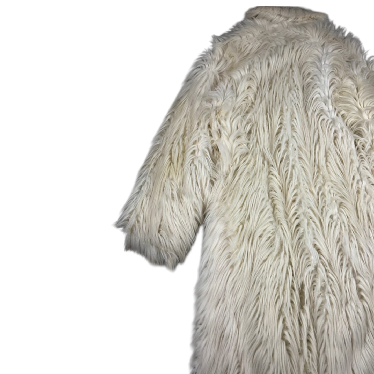 Vintage 90s Dolce&Gabbana afghan white maxi coat