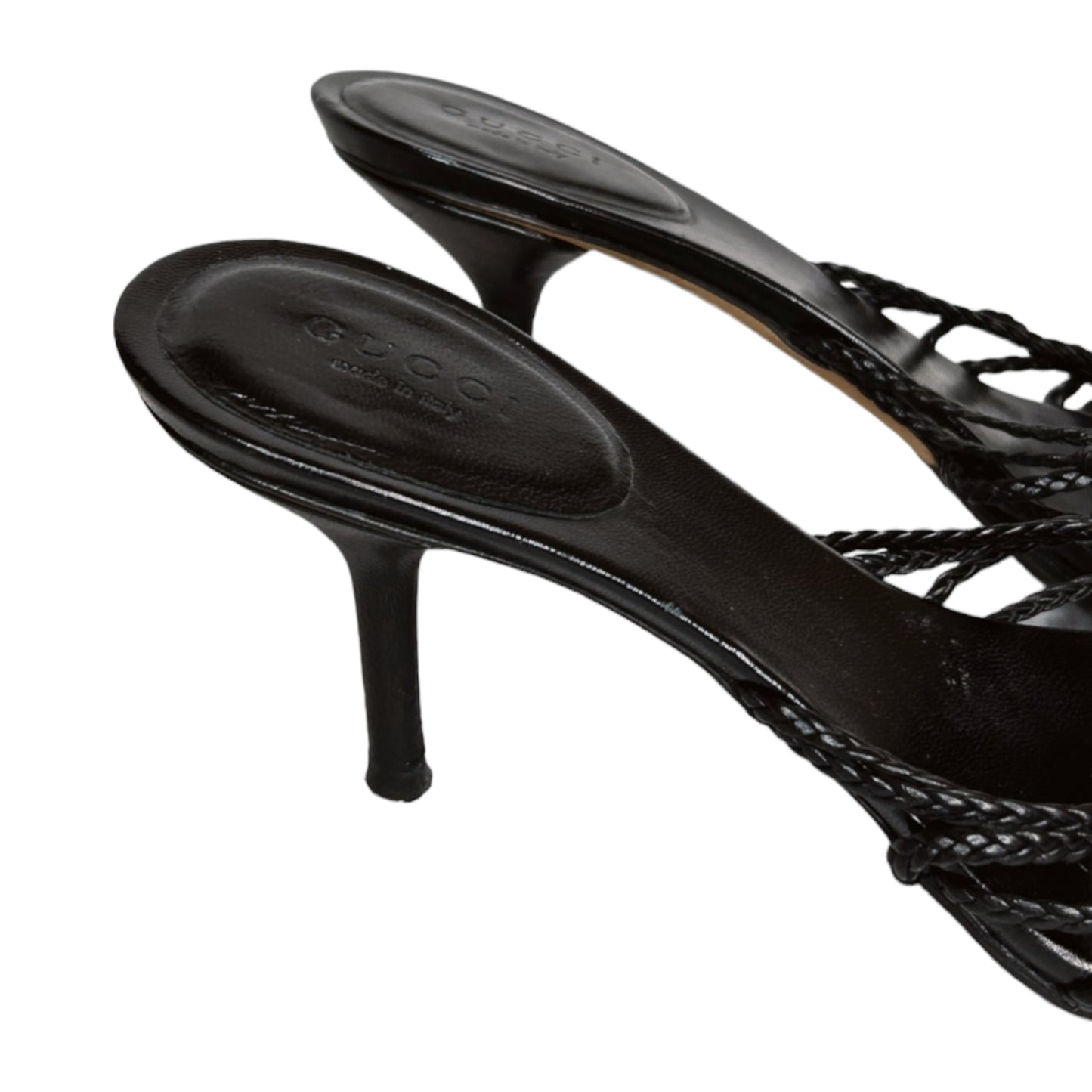 Vintage Gucci black leather sandals