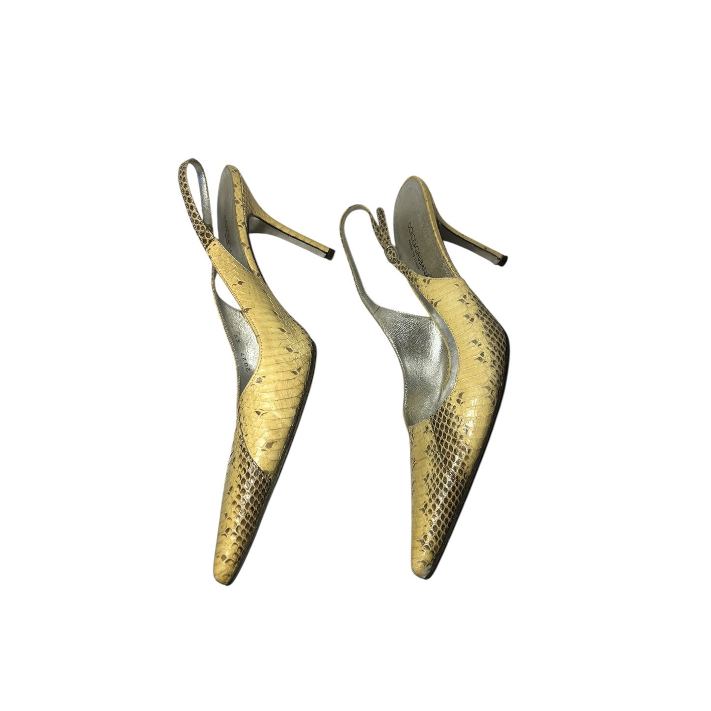 Vintage Dolce&Gabbana python slingback heels / 39