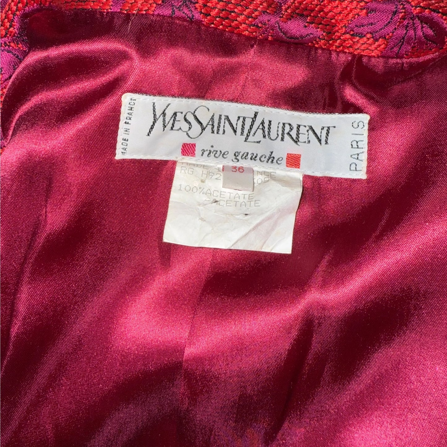 Documented Vintage Runway Yves Saint Laurent Rive Gauche
AW 1992/1993 Runway brocade coat