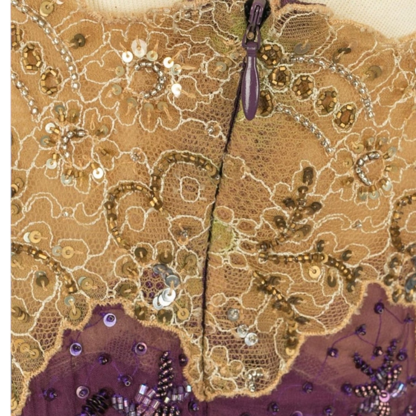 RENTAL ONLY-Vintage Valentino 2005 purple sequined lace dress NWT