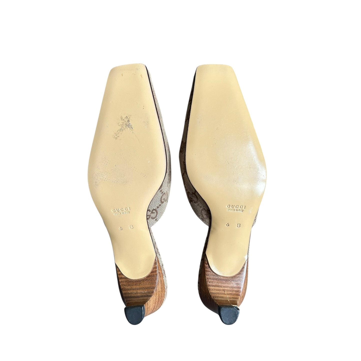 Vintage Gucci GG monogram mule heels / 36