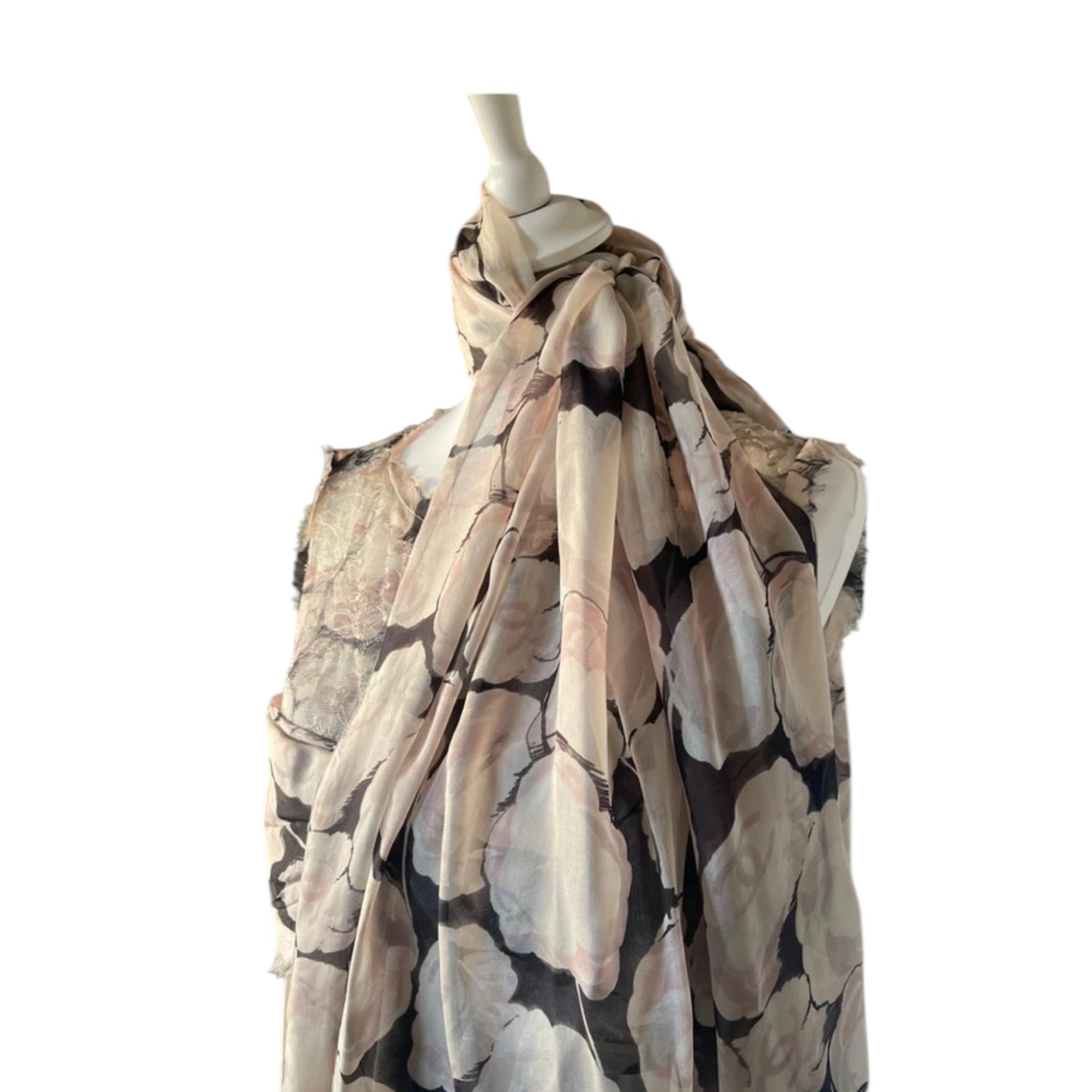 Vintage Chanel Runway 2004 Floral Silk Magnolia Silk Gown – Karl Lagerfeld Era