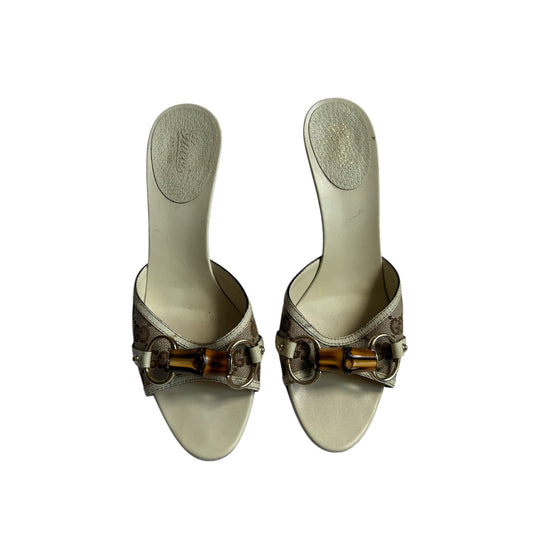 Vintage Gucci by Tom Ford horse-bit monogram mule heels / IT 38