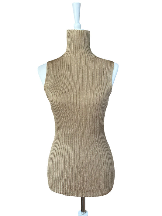 Vintage golden knitted turtleneck / L