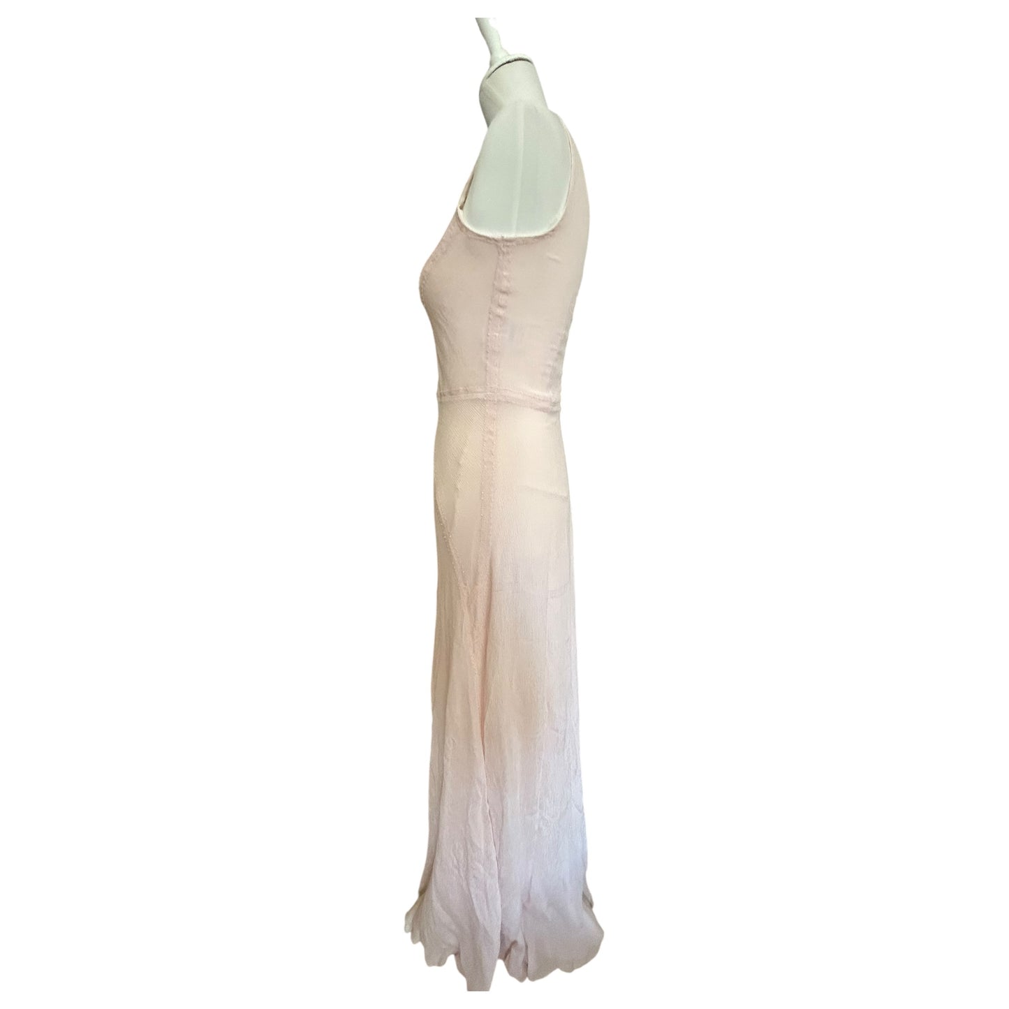 Vintage rare Cerrutti 1881 100% silk beaded rose maxi gown