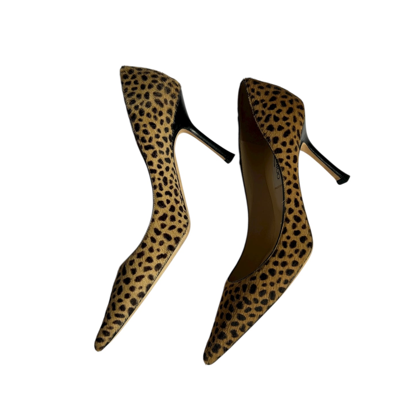 Vintage Jimmy Choo pony hair leo print pump heels / 38.5