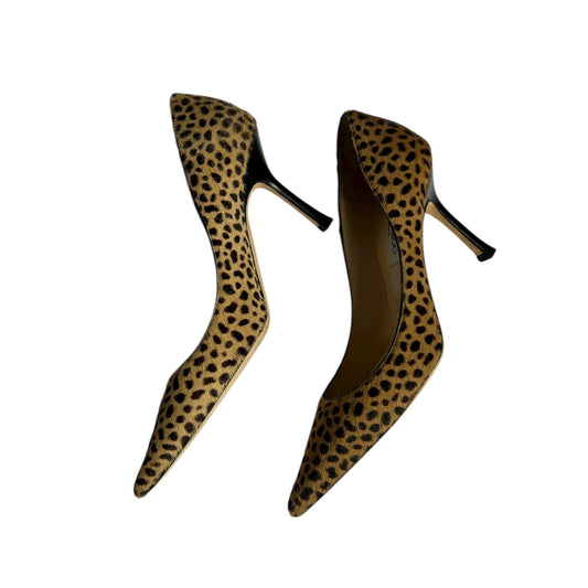 Vintage Jimmy Choo pony hair leo print pump heels / 38.5