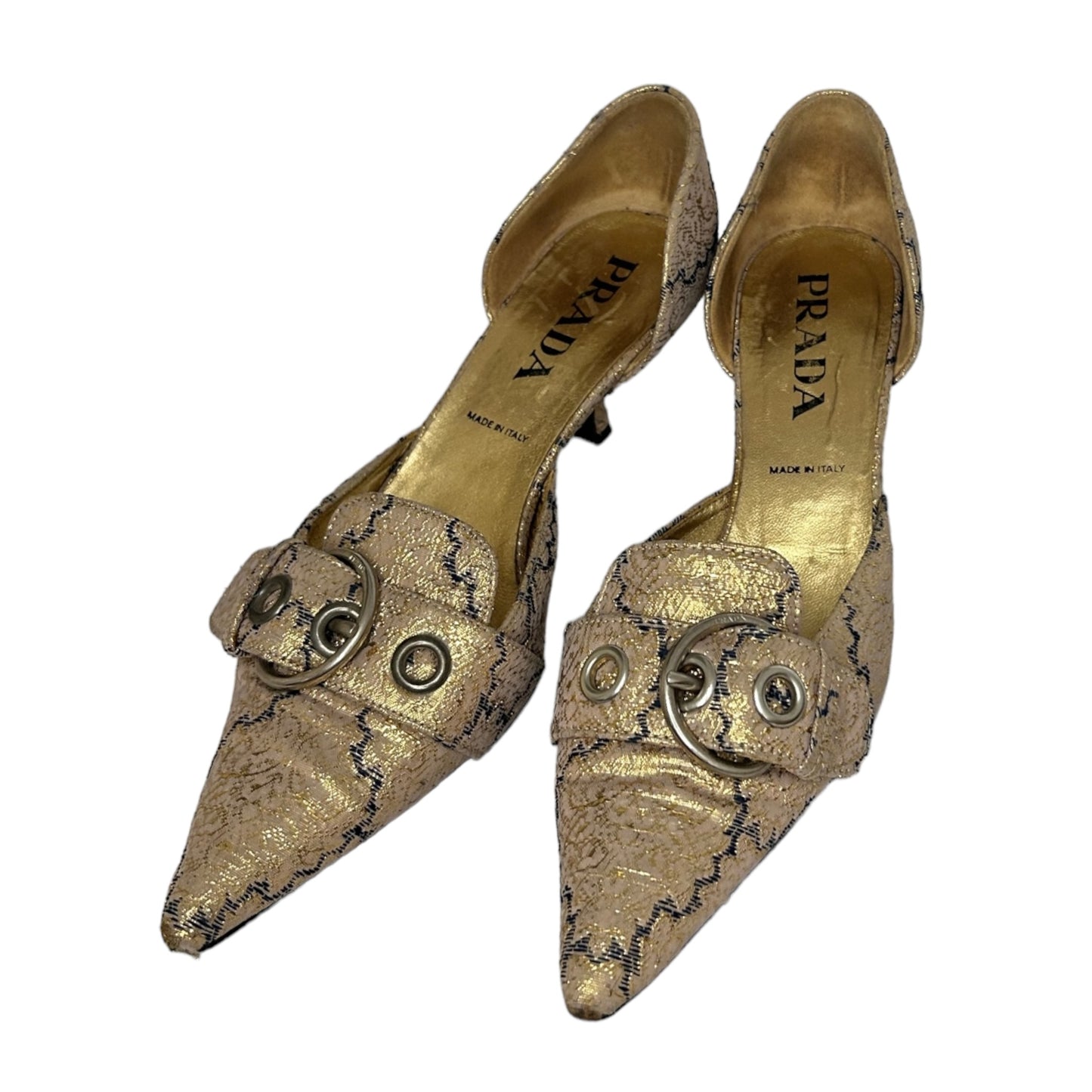 Vintage Prada SS runway 2002 abstract kitten heels/37
