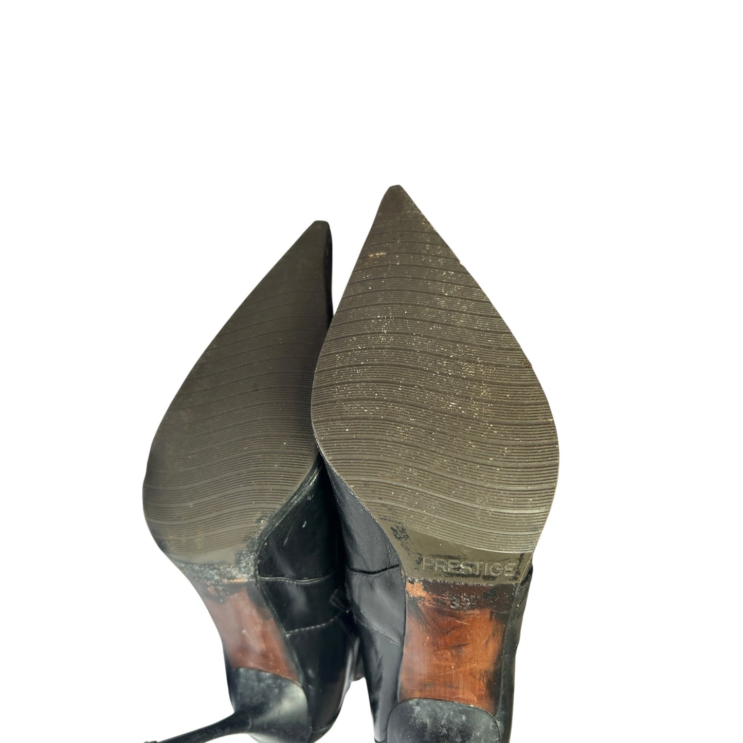 Vintage El Dantes black leather buckle strap boots / 37