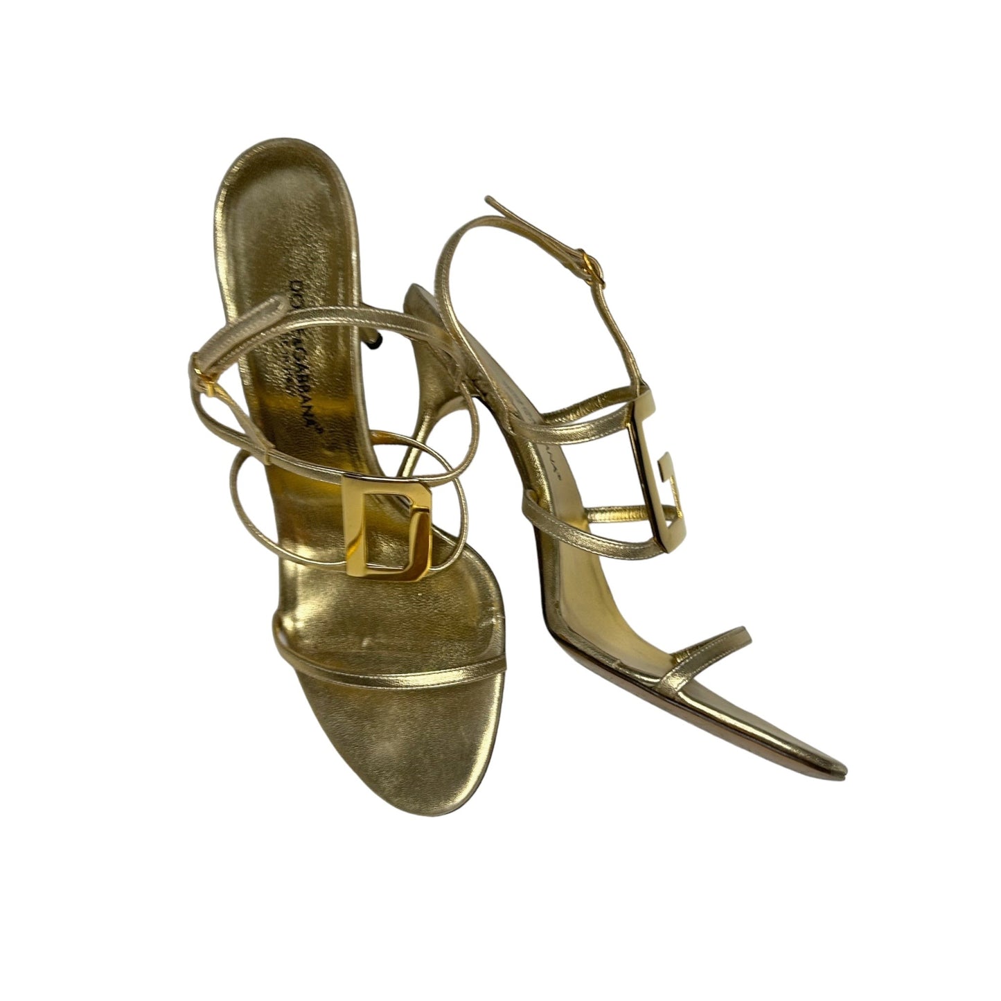 Vintage Dolce&Gabbana golden sandals heels /37.5