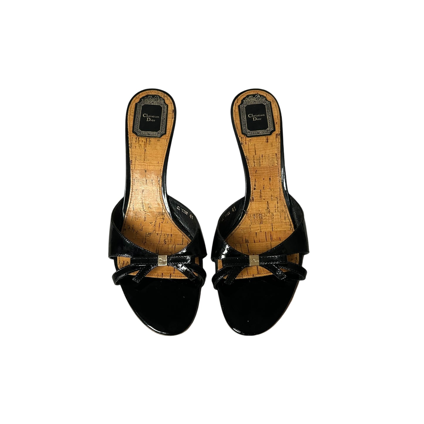 Vintage Dior bow tie mule heels / 41