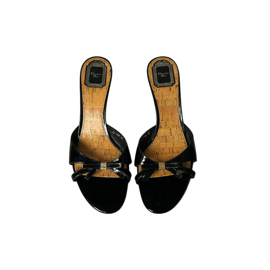 Vintage Dior bow tie mule heels / 41
