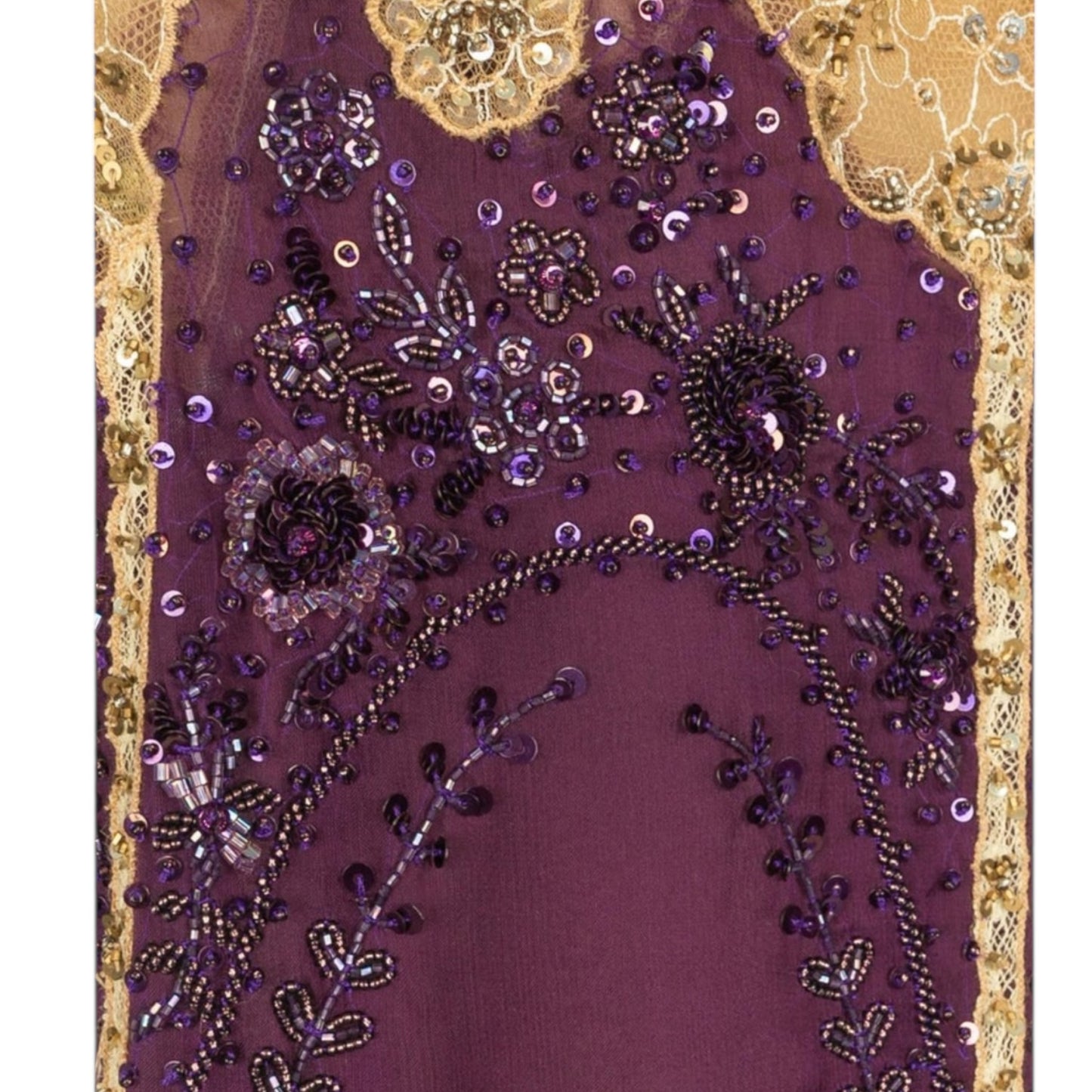 RENTAL ONLY-Vintage Valentino 2005 purple sequined lace dress NWT