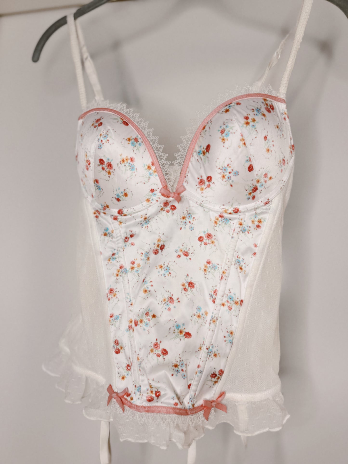 Vintage white floral corset