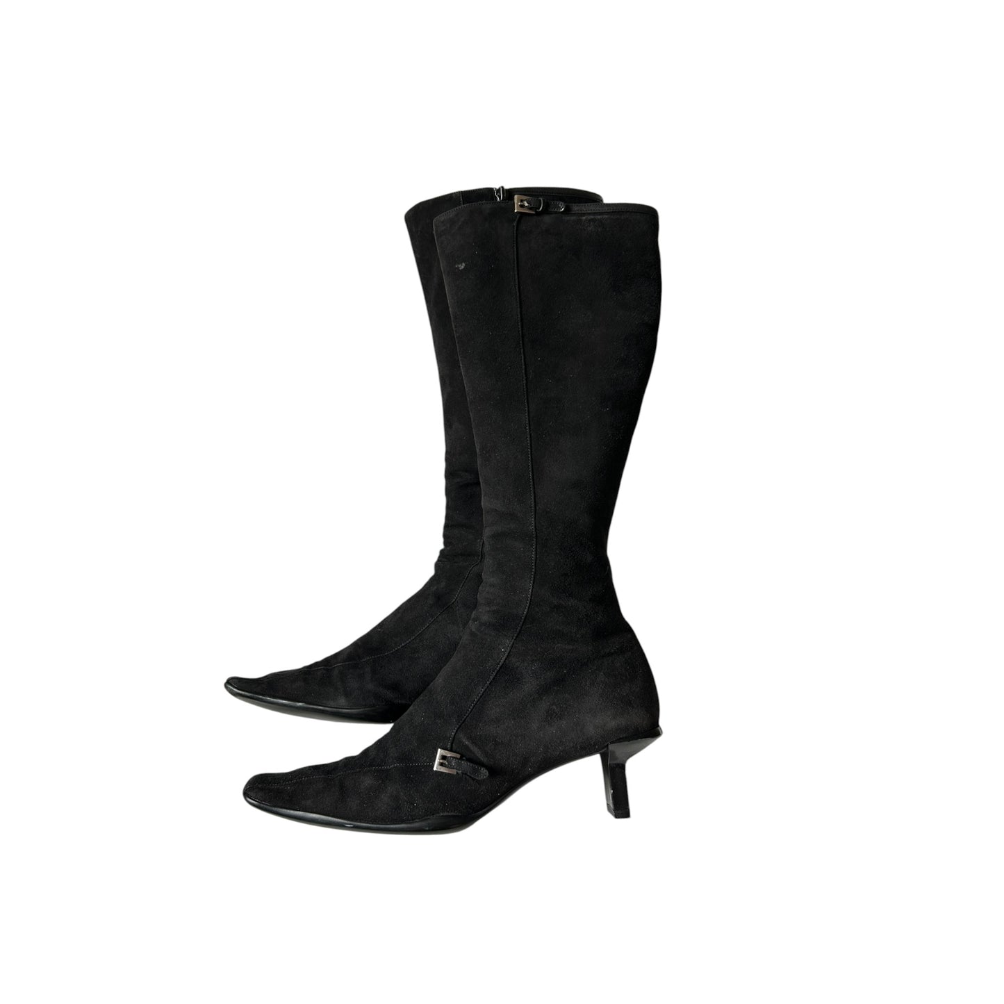 Vintage Prada rare suede 90s buckle boots / 39