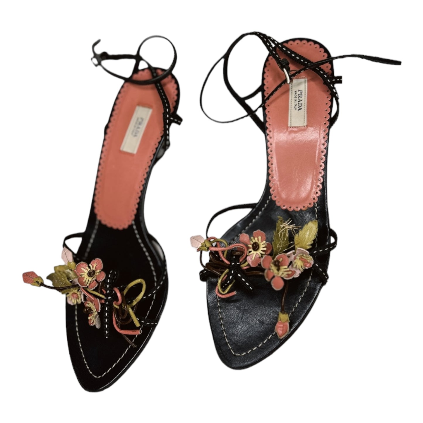 Vintage iconic Prada floral sandals/36