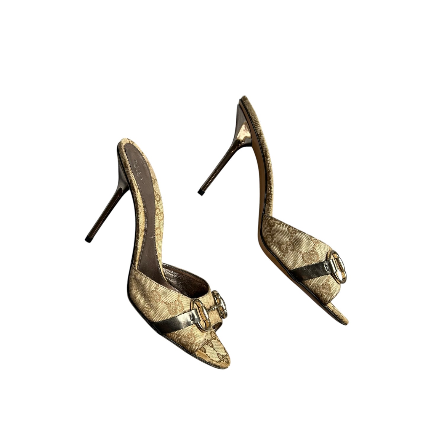 Vintage Gucci by Tom Ford monogram horse-bit mule heels / 41