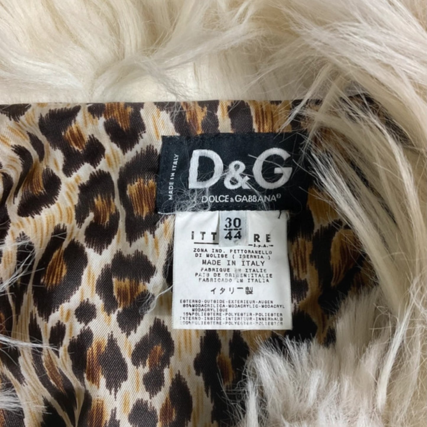 Vintage 90s Dolce&Gabbana afghan white maxi coat