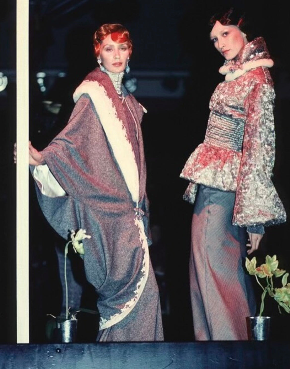 Vintage Christian Dior by John Galliano iconic 1998 Autumn/Winter Haute Couture pinstripe black skirt suit with lace
