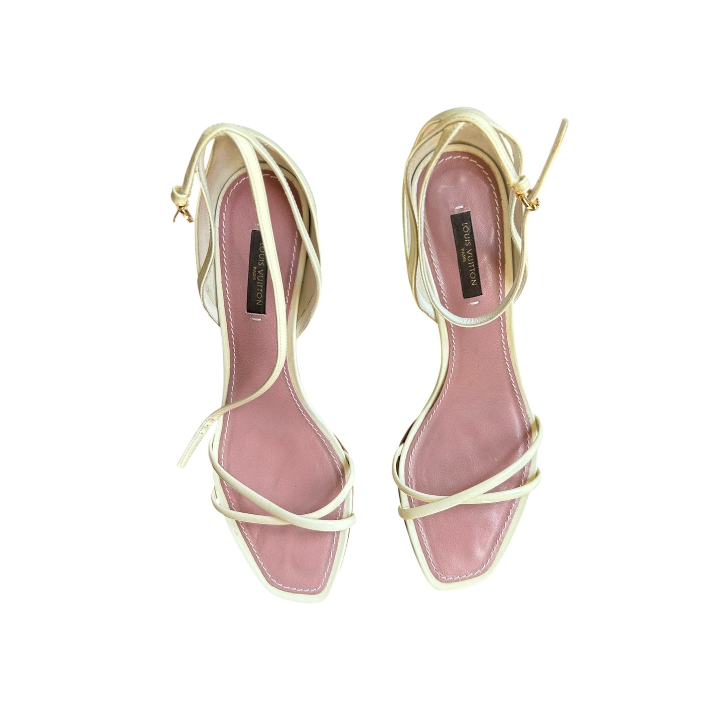 Vintage Louis Vuitton off white wedges / 36.5