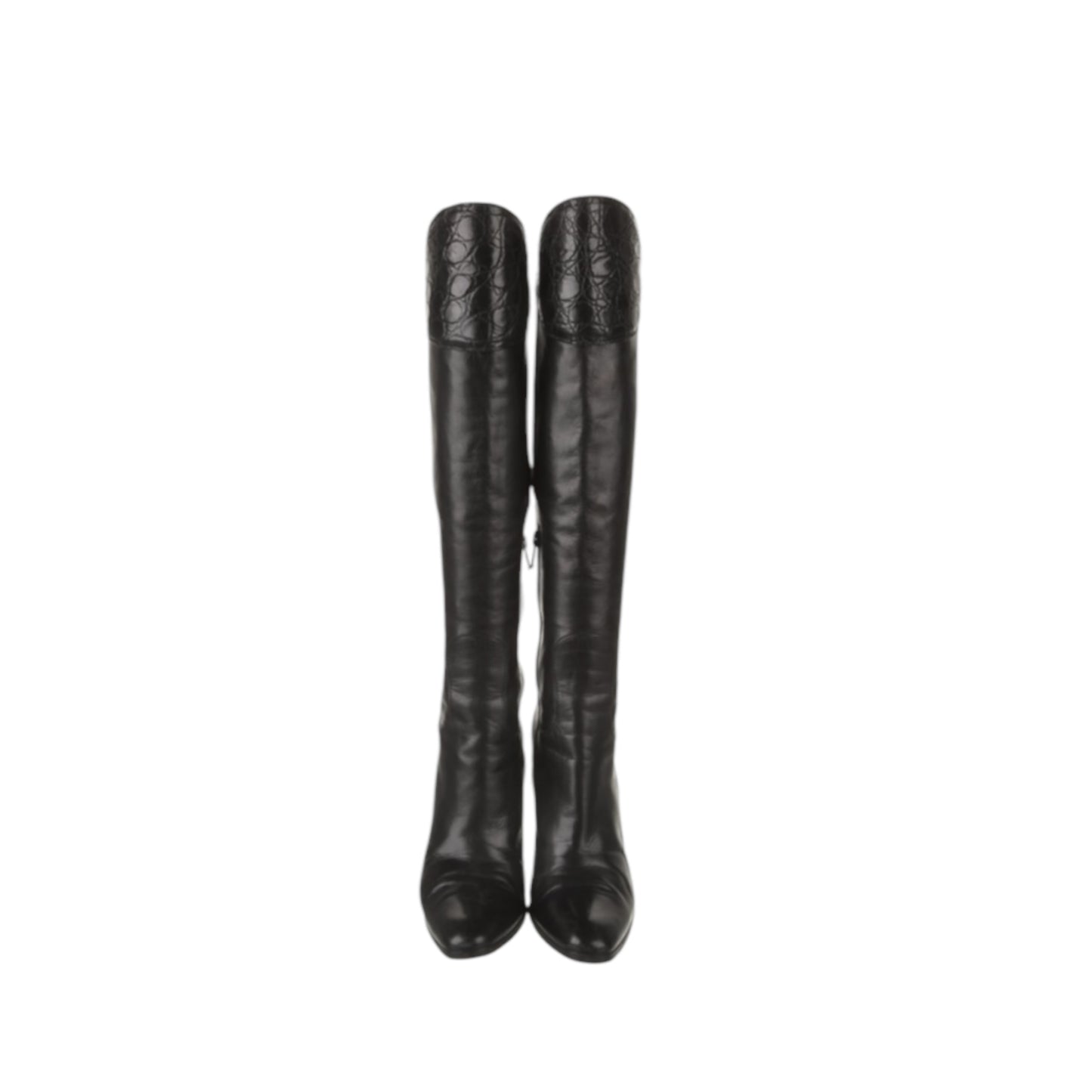 Vintage Gucci alligator black leather knee high boots FW 2005 / 37.5