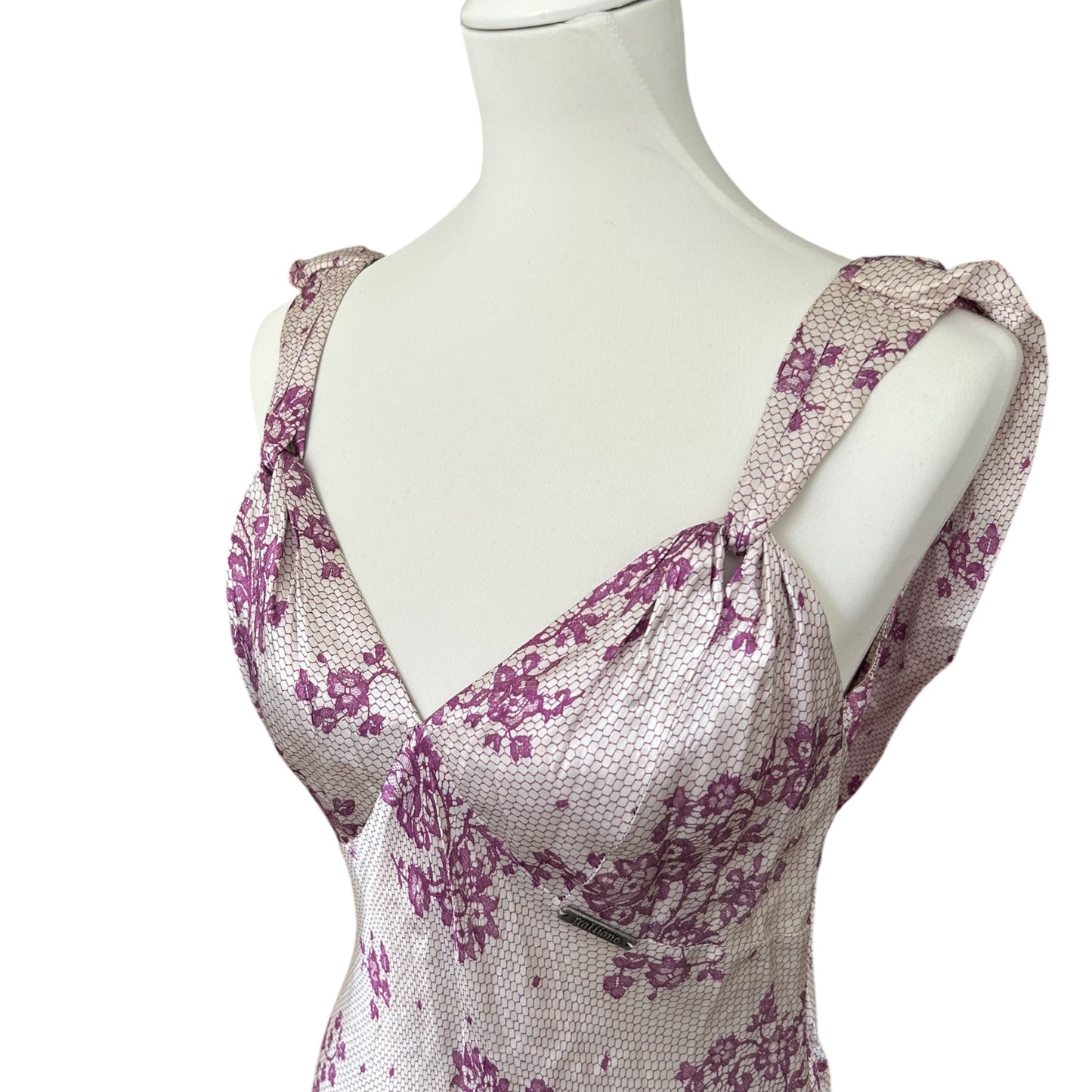 Vintage John Galliano 1990 NWT satin floral dress