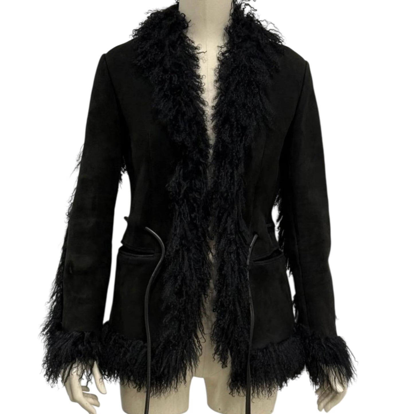 Gucci FW1999 Black Shearling Fur Trim Runway Coat – Tom Ford Era