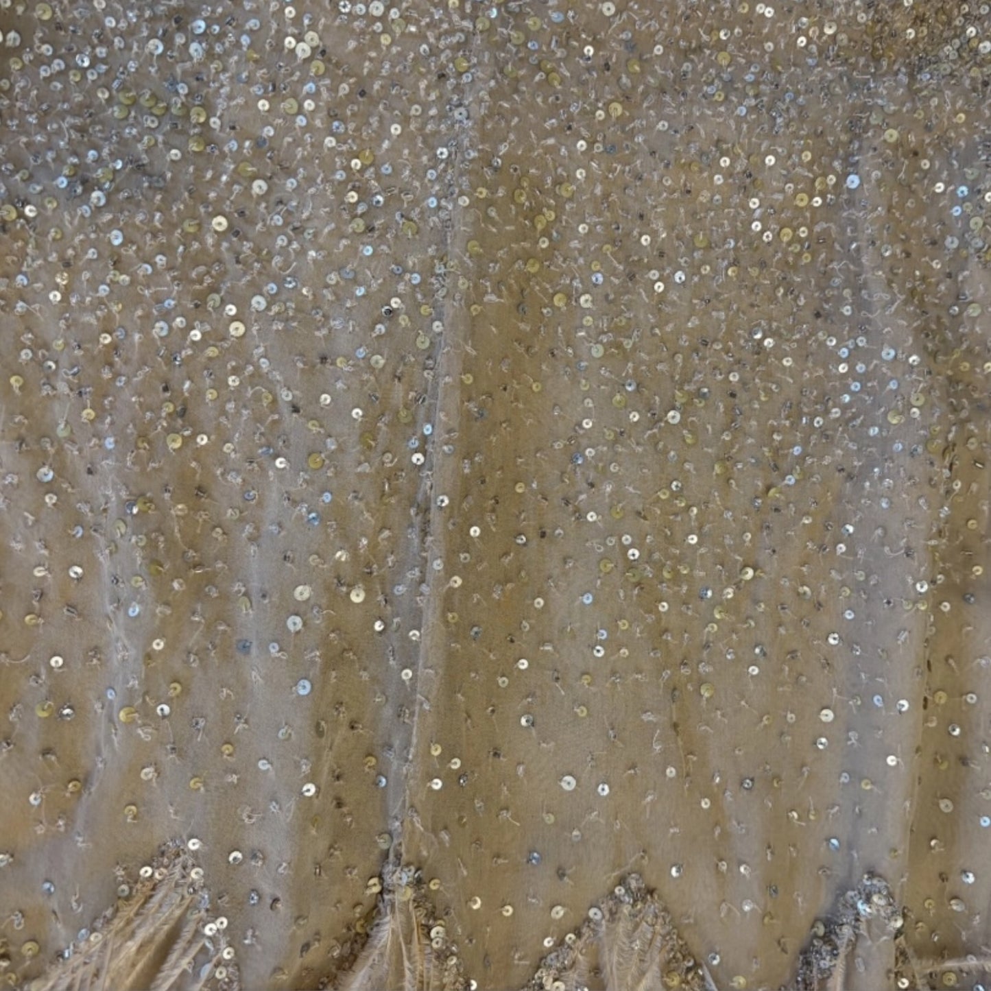 Vintage rare Oscar De La Renta Runway SS 2003 Sequin Feathered Gown