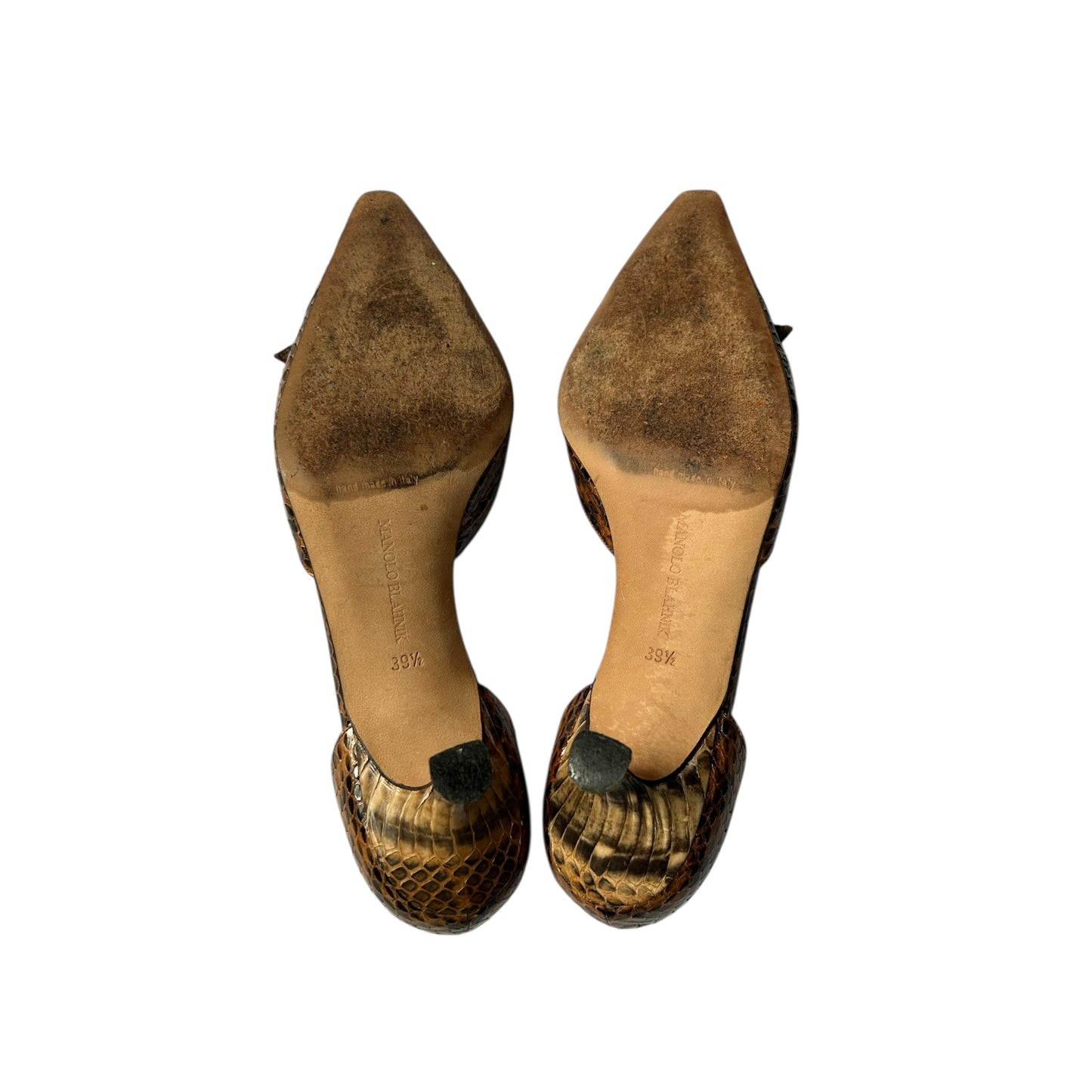 Vintage Manolo Blahnik python kitten heels / 39.5