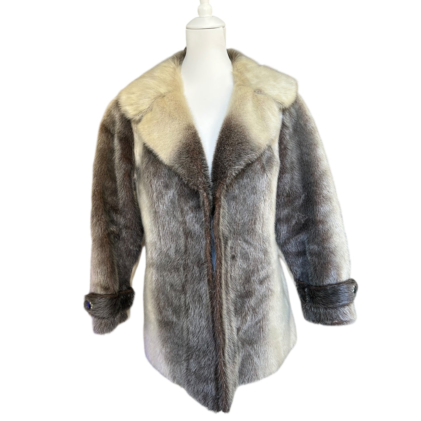 Vintage two tone ombré fur coat